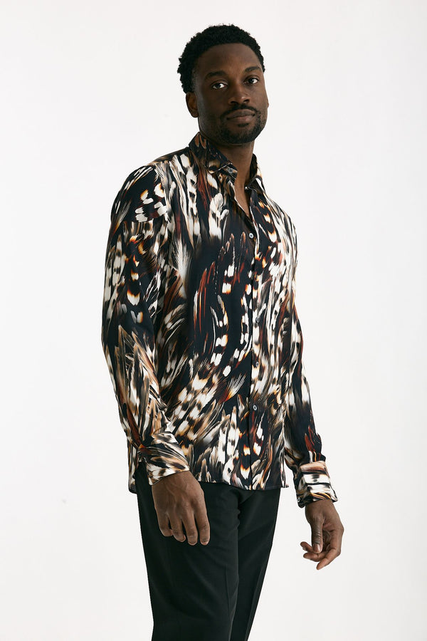 Camicia in viscosa fantasia multicolore men On me the shirt