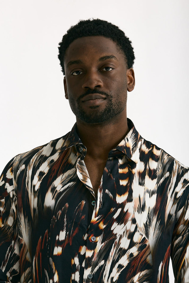 Camicia in viscosa fantasia multicolore men On me the shirt - 6