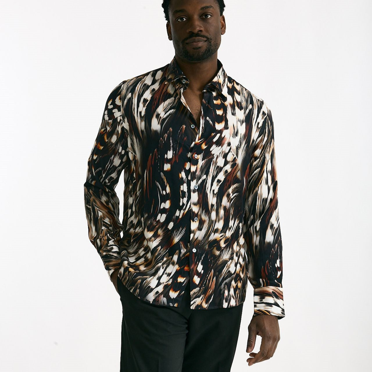 Camicia in viscosa fantasia multicolore men On me the shirt - 7