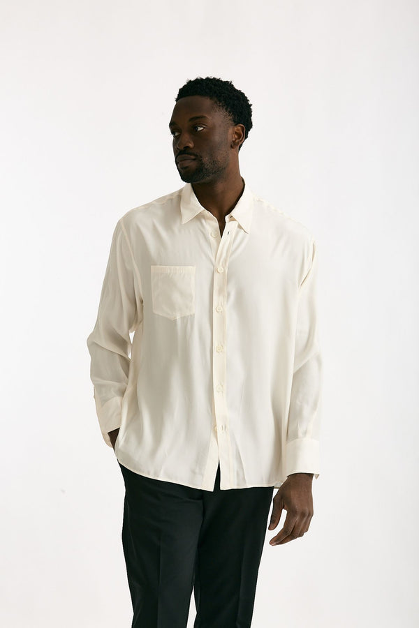 Camicia in seta panna men On me the shirt