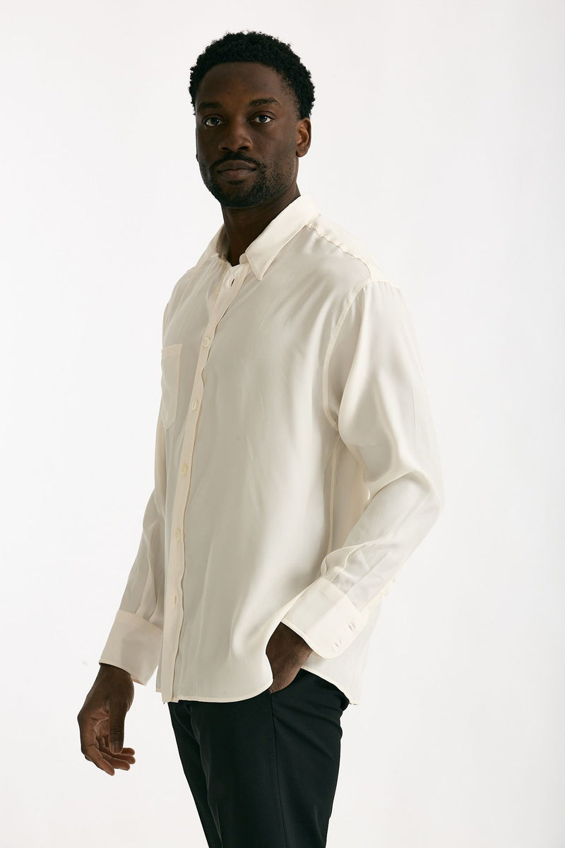 Camicia in seta panna men On me the shirt - 2