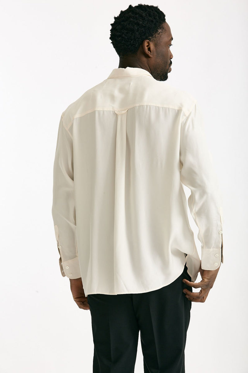 Camicia in seta panna men On me the shirt - 3