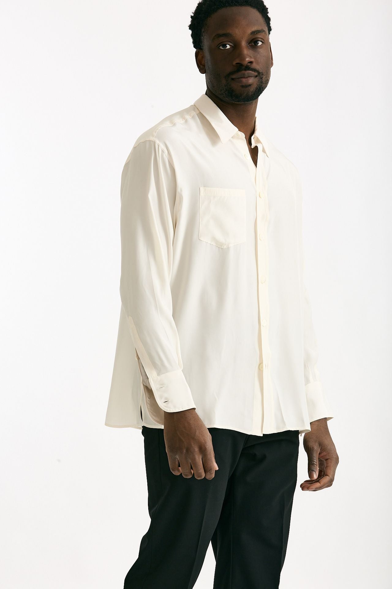 Camicia in seta panna men On me the shirt - 4