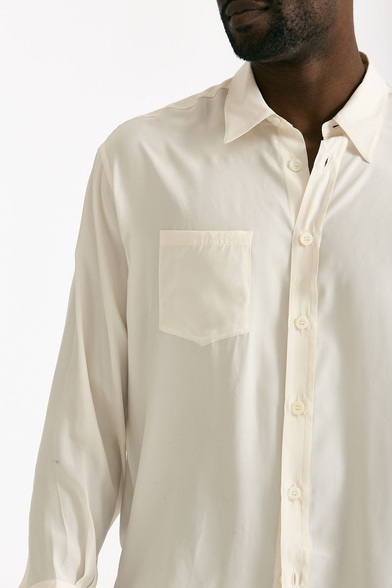 Camicia in seta panna men On me the shirt - 5
