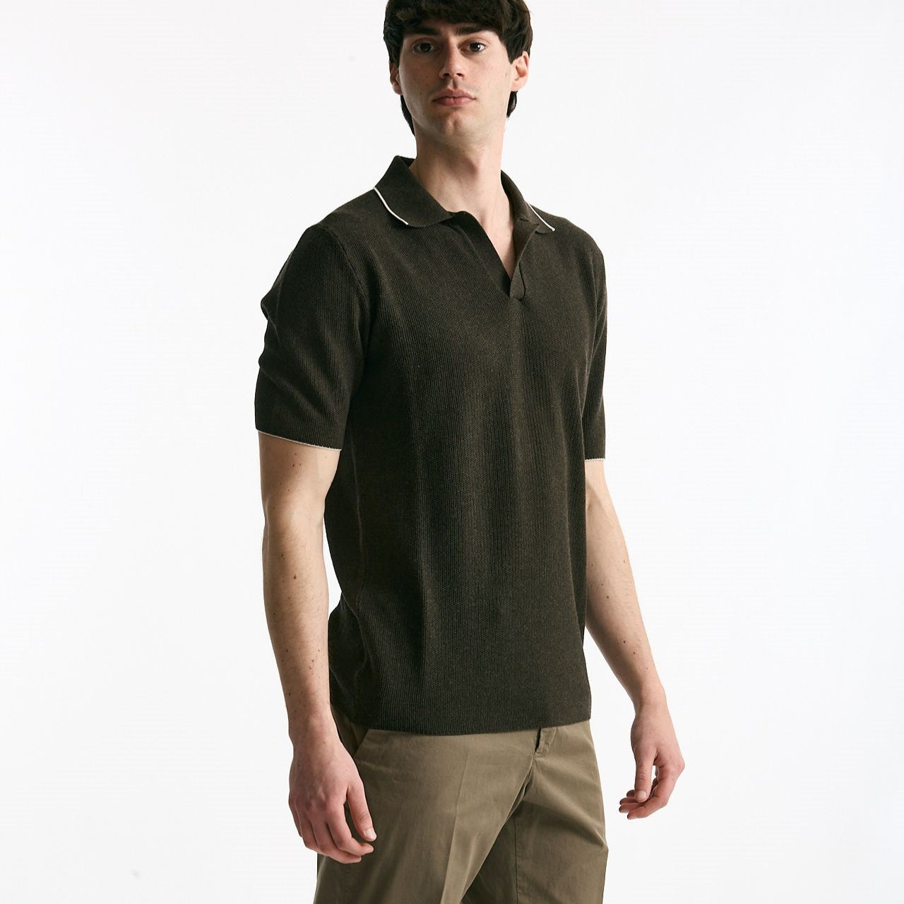 Polo in cotone marrone men Mauro ottaviani - 6