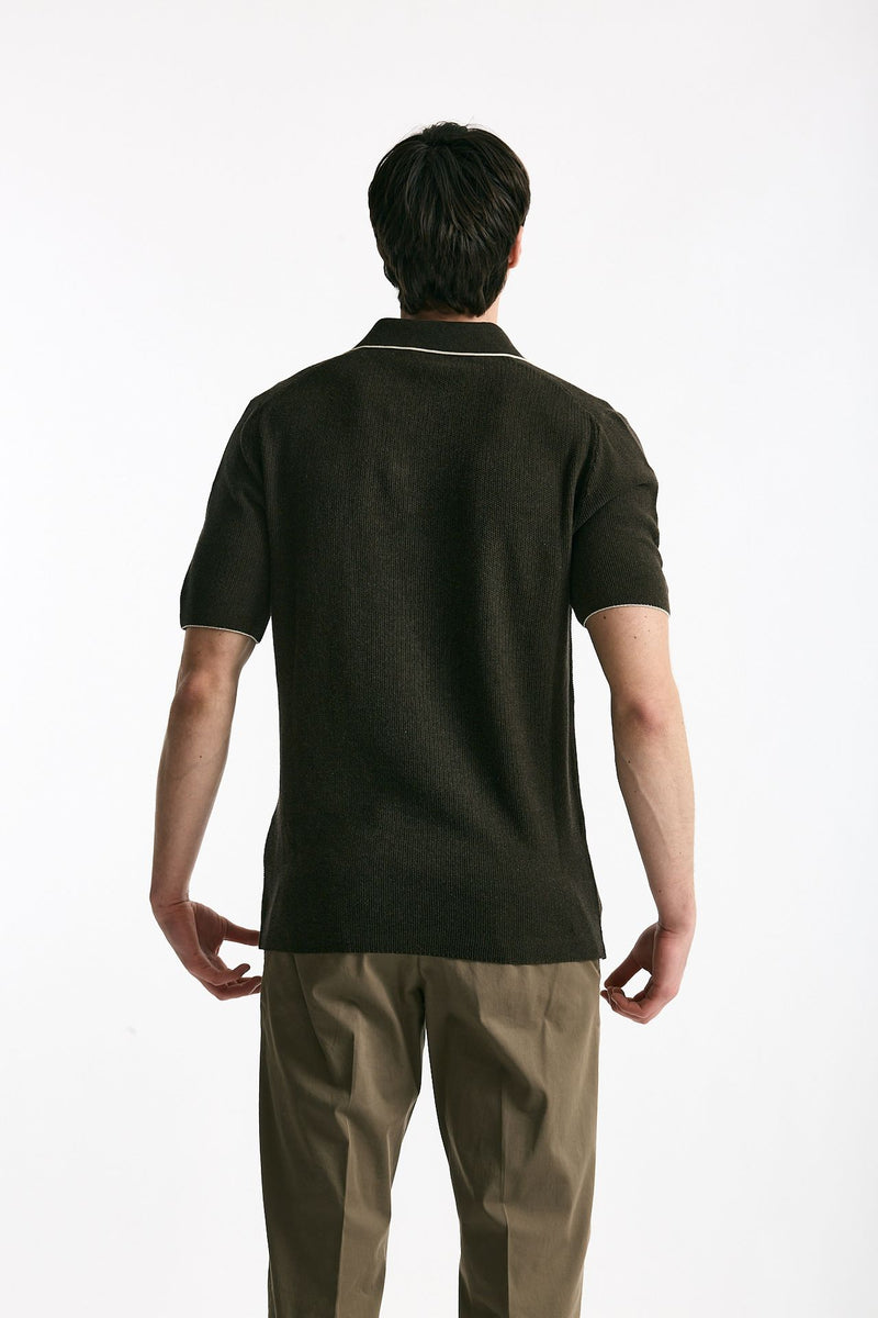 Polo in cotone marrone men Mauro ottaviani - 3