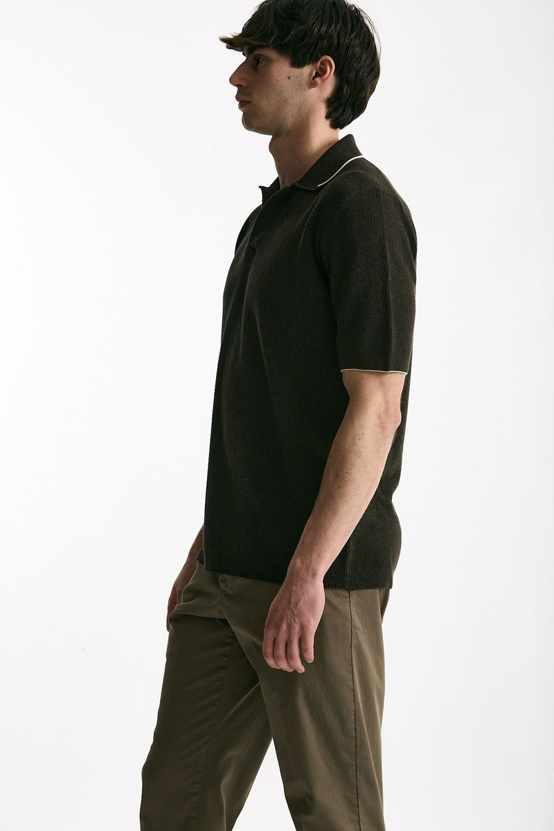 Polo in cotone marrone men Mauro ottaviani - 4