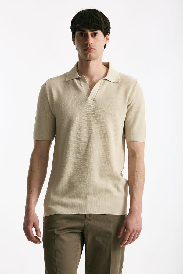 Polo in cotone beige men Mauro ottaviani