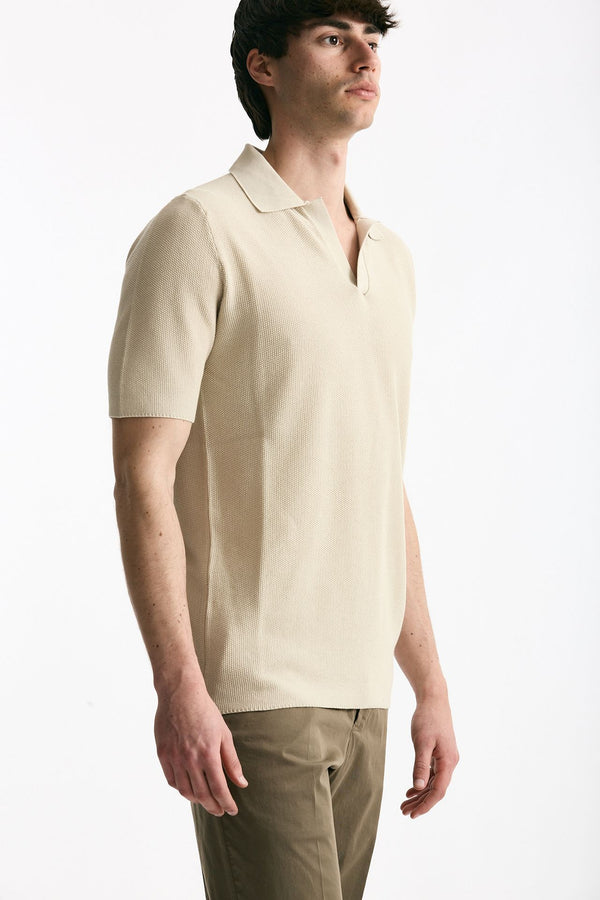 Polo in cotone beige men Mauro ottaviani