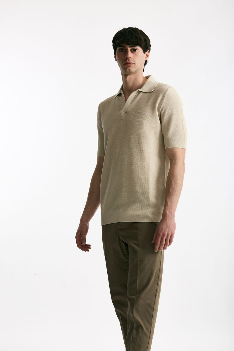 Polo in cotone beige men Mauro ottaviani - 4