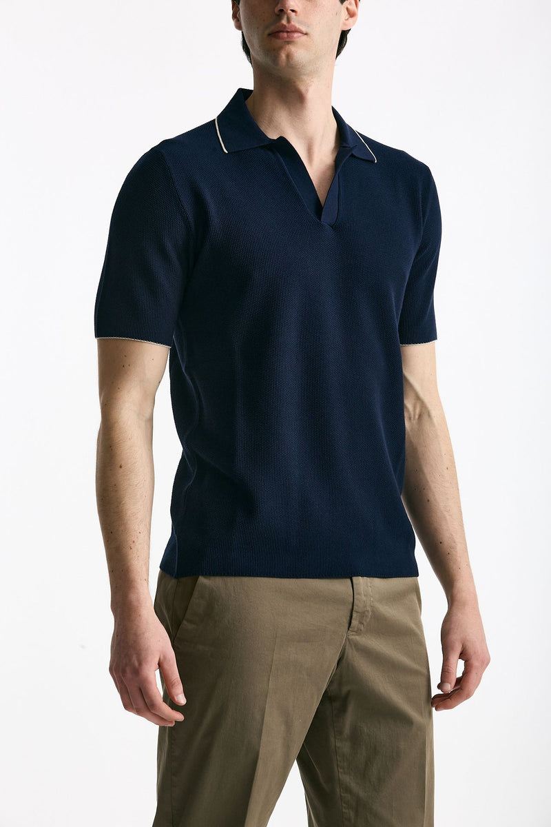 Polo in cotone blu men Mauro ottaviani - 3