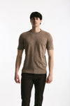 T-shirt in lino e cotone marrone chiaro men Mauro ottaviani - 1