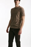 T-shirt in lino e cotone marrone chiaro men Mauro ottaviani - 4