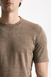 T-shirt in lino e cotone marrone chiaro men Mauro ottaviani - 5