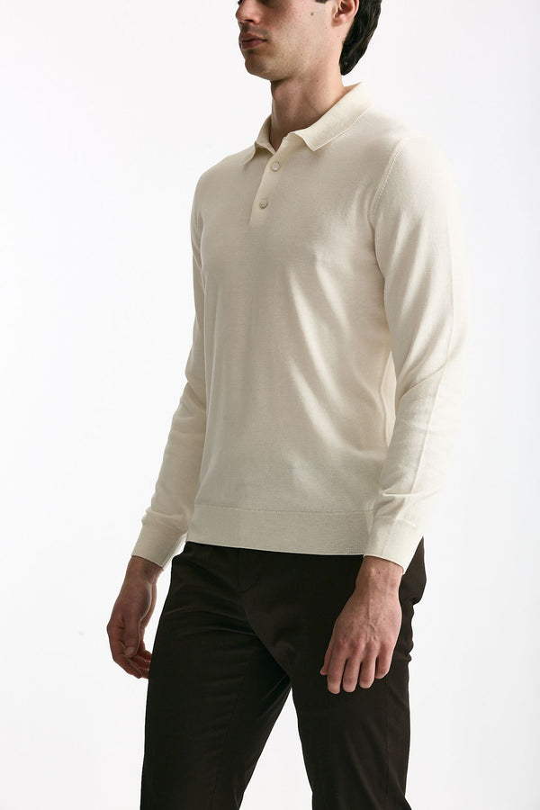 Polo in seta e cotone latte men Mauro ottaviani