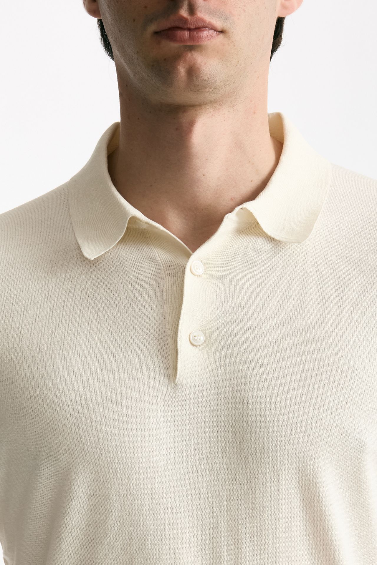 Polo in seta e cotone latte men Mauro ottaviani - 5
