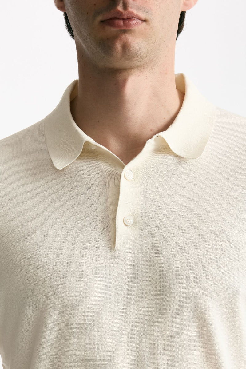 Polo in seta e cotone latte men Mauro ottaviani - 5