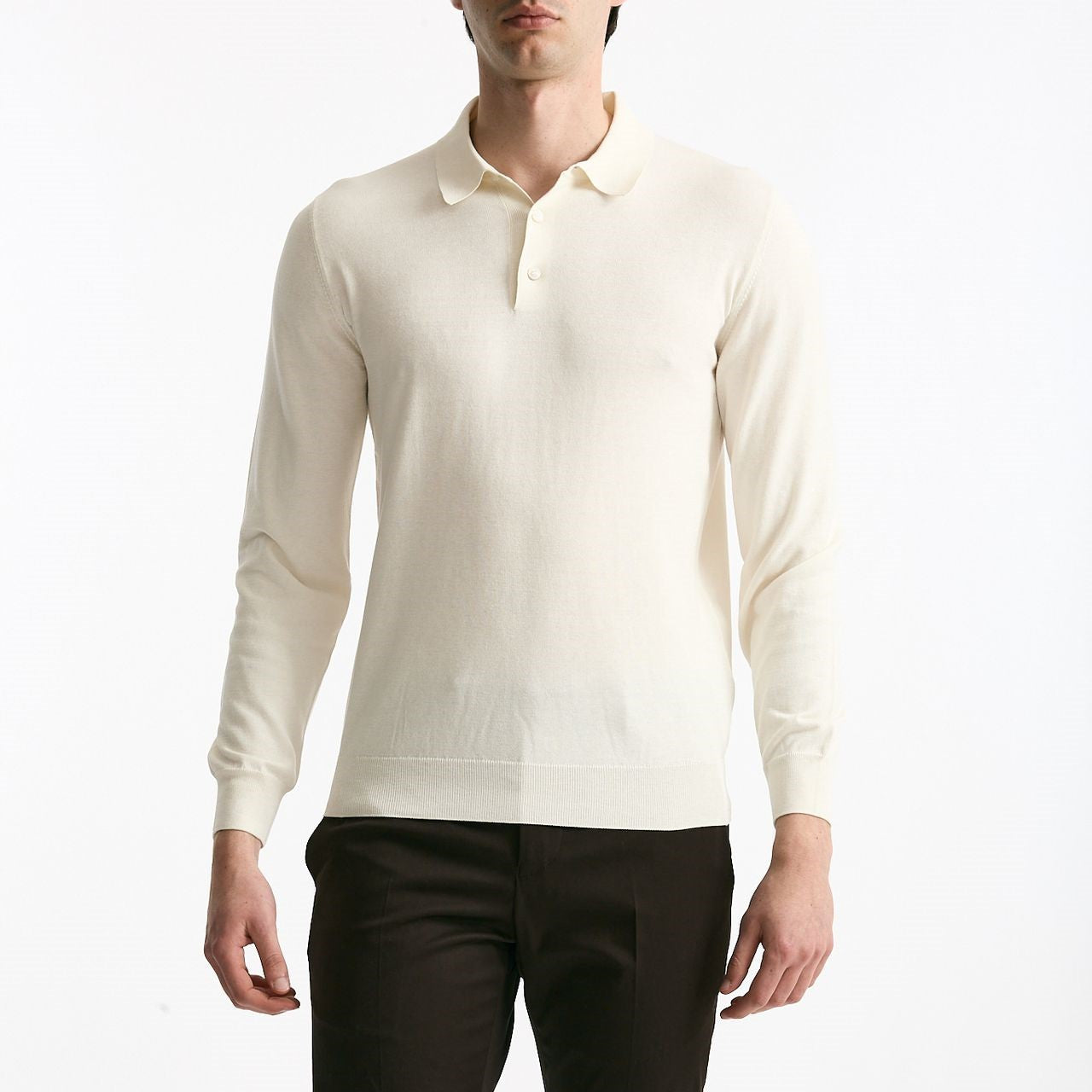 Polo in seta e cotone latte men Mauro ottaviani - 6