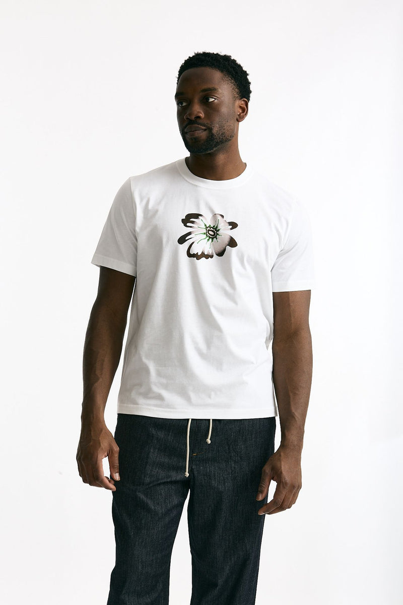 T-shirt in cotone bianco stampa fiore men Paul smith - 1