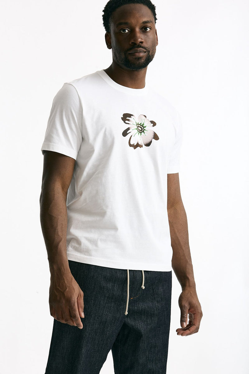 T-shirt in cotone bianco stampa fiore men Paul smith - 4