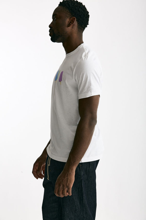 T-shirt in cotone bianco stampa ice men Paul smith