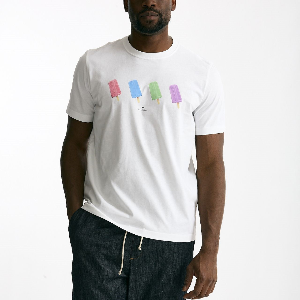 T-shirt in cotone bianco stampa ice men Paul smith - 6