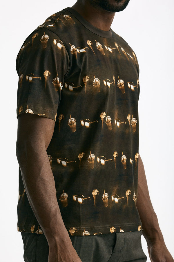 T-shirt in cotone lavato marrone men Paul smith