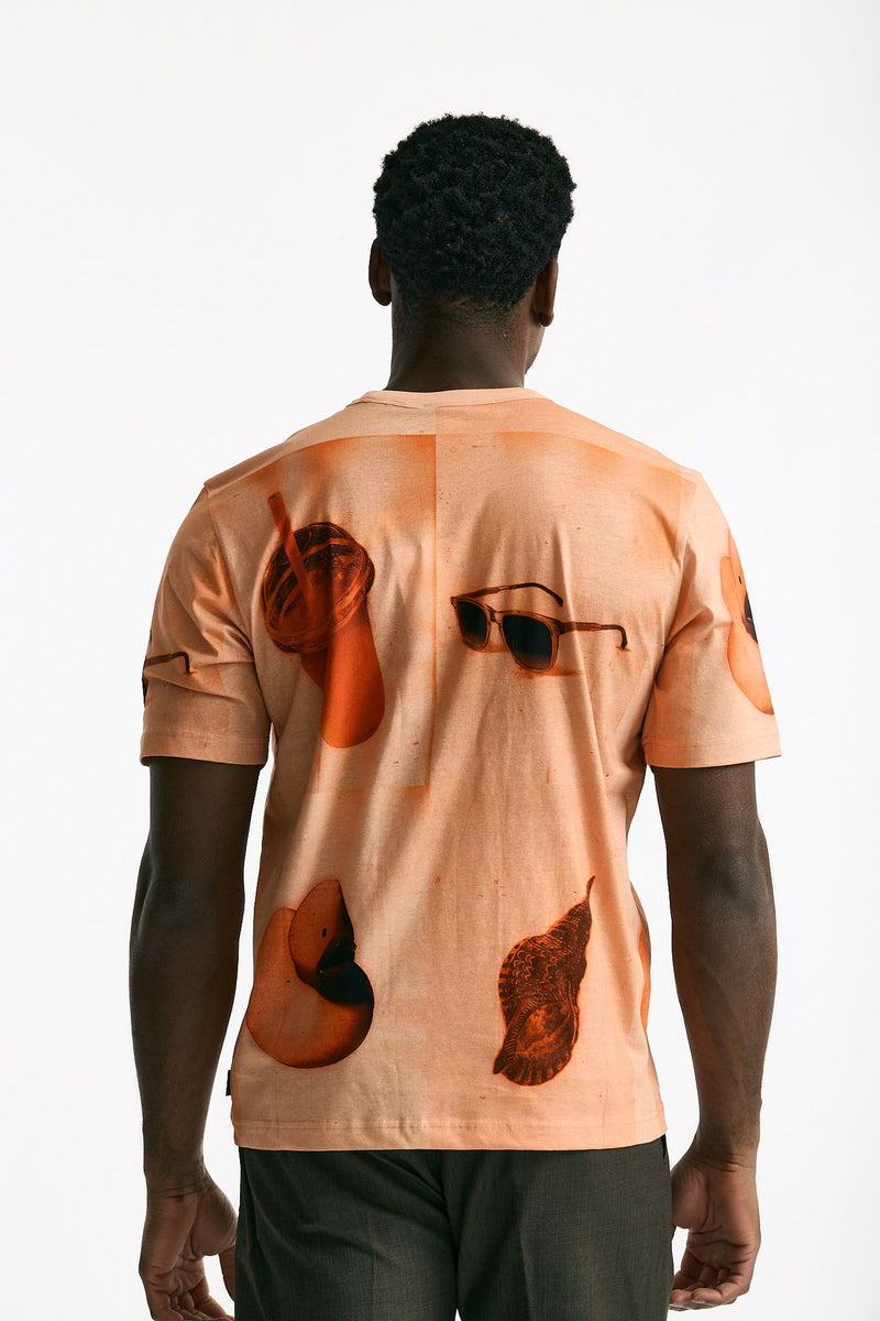 T-shirt in cotone lavato arancio men Paul smith - 3
