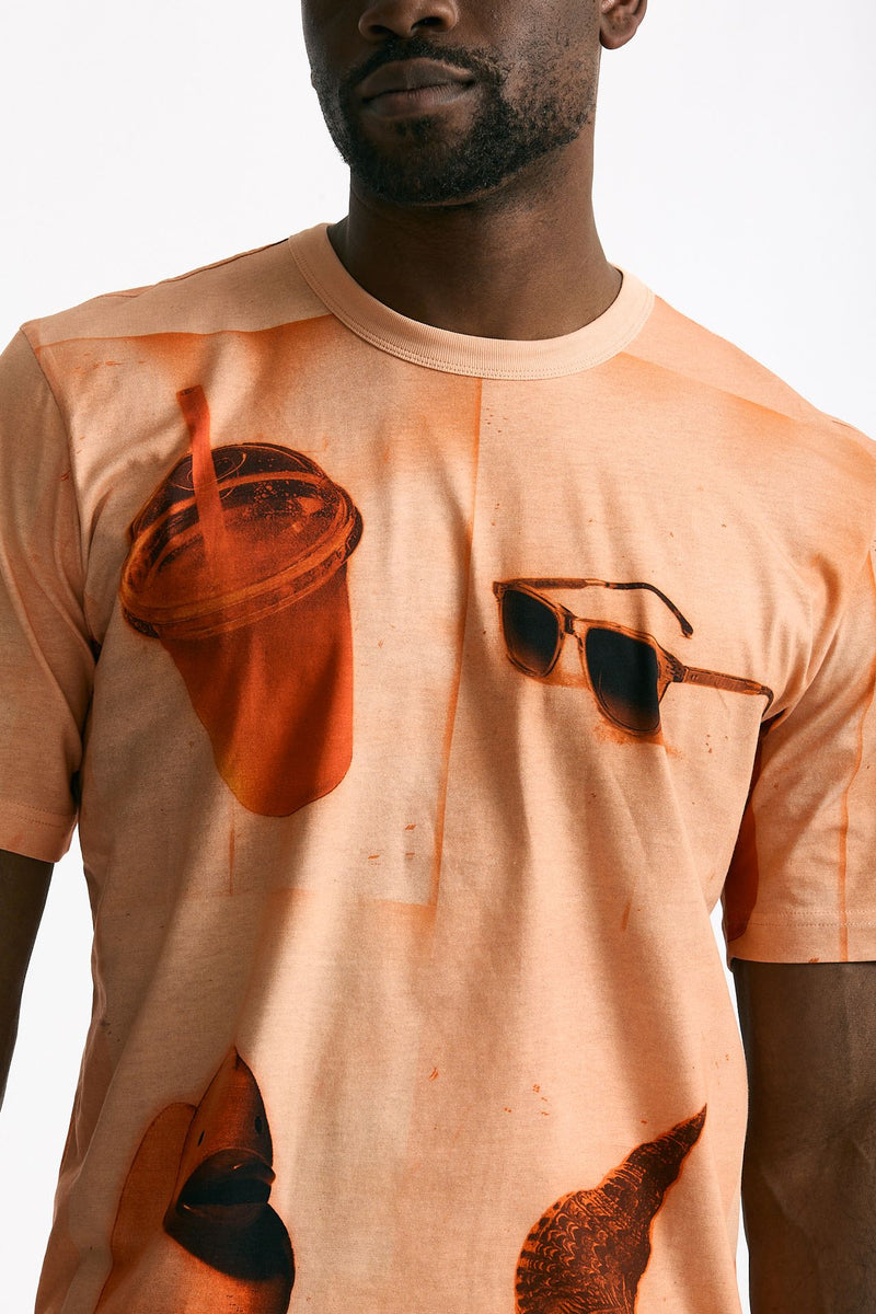 T-shirt in cotone lavato arancio men Paul smith - 5