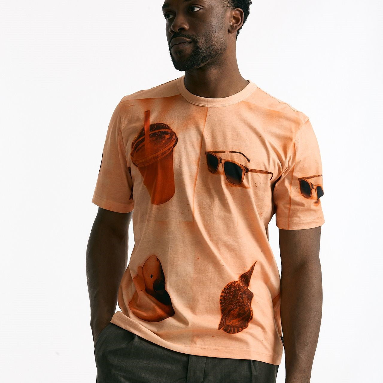 T-shirt in cotone lavato arancio men Paul smith - 7