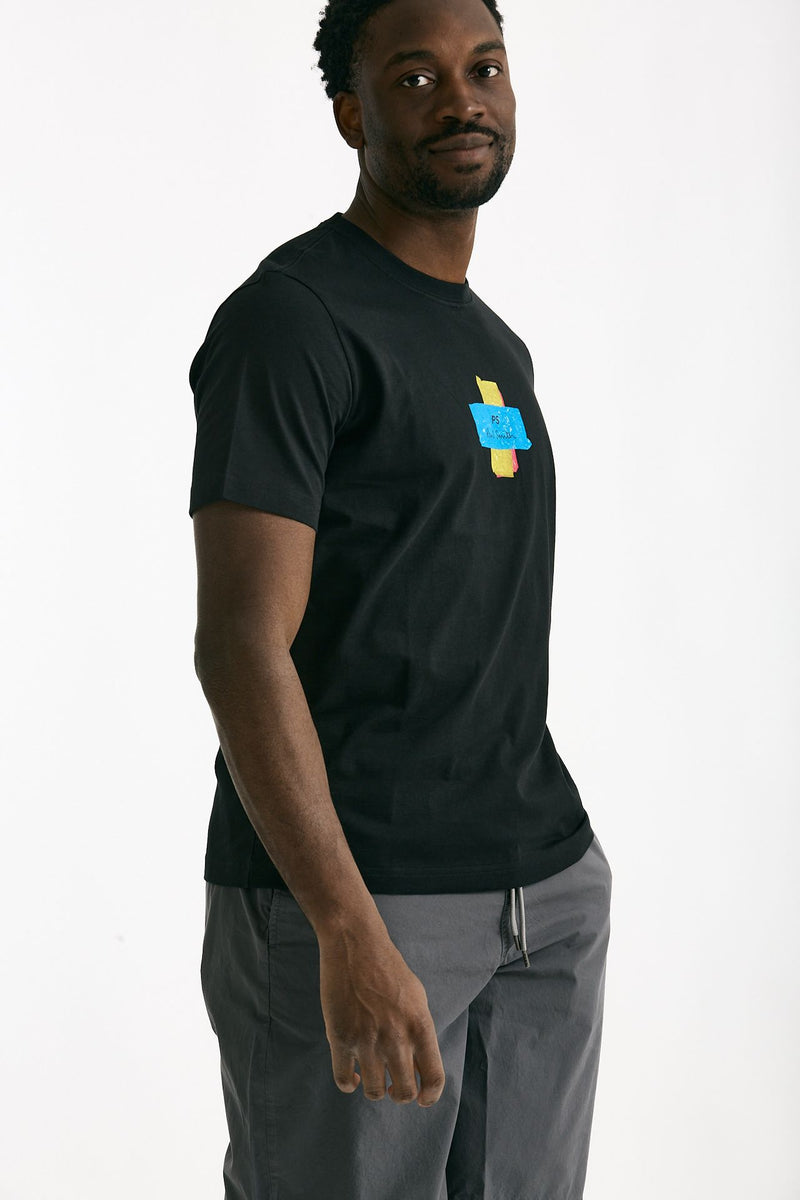 T-shirt in cotone nero stampa men Paul smith - 4