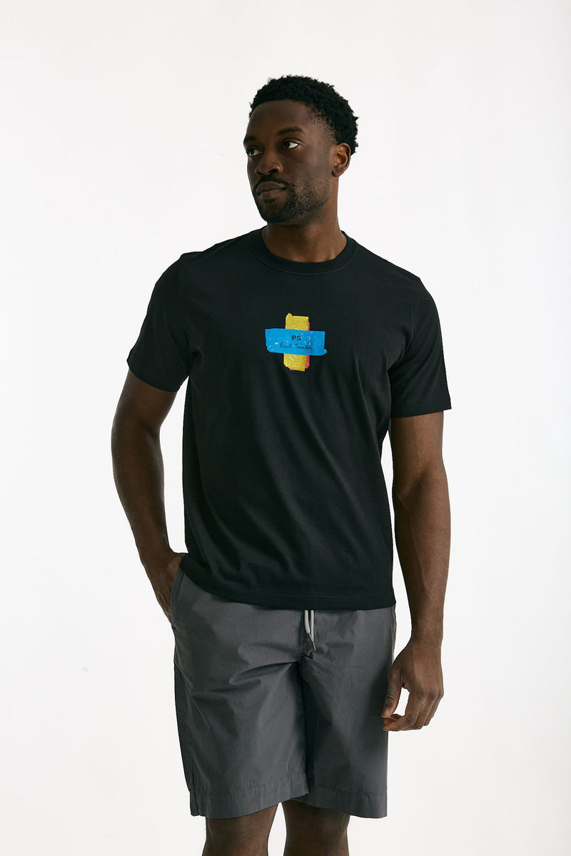 T-shirt in cotone nero stampa men Paul smith - 1
