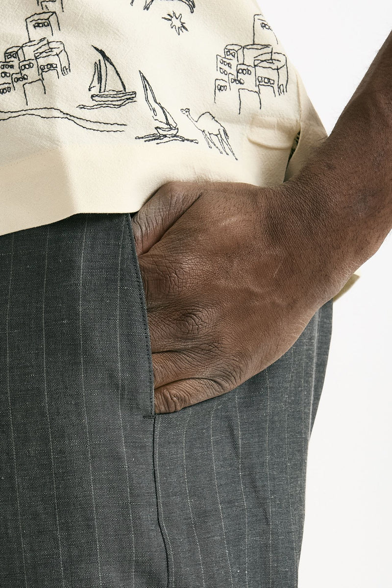 Pantalone in lana e lino Grigio gessato men Paul smith - 6