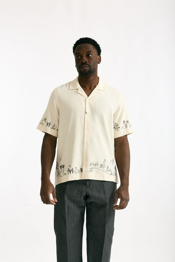 Camicia in viscosa e lino panna men Paul smith