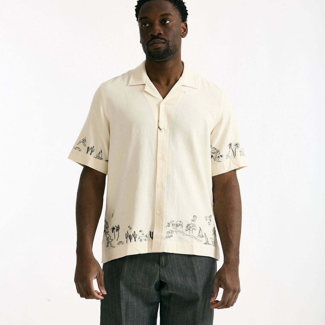 Camicia in viscosa e lino panna men Paul smith - 8
