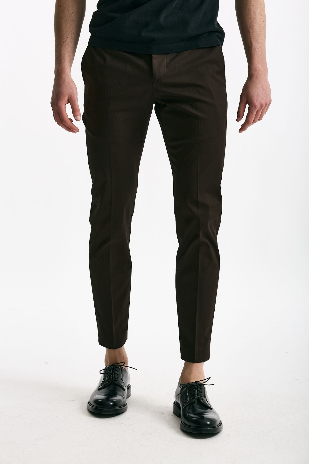 Pantalone EDGE- DIECI in cotone raso stretch marrone men Pt torino - 2
