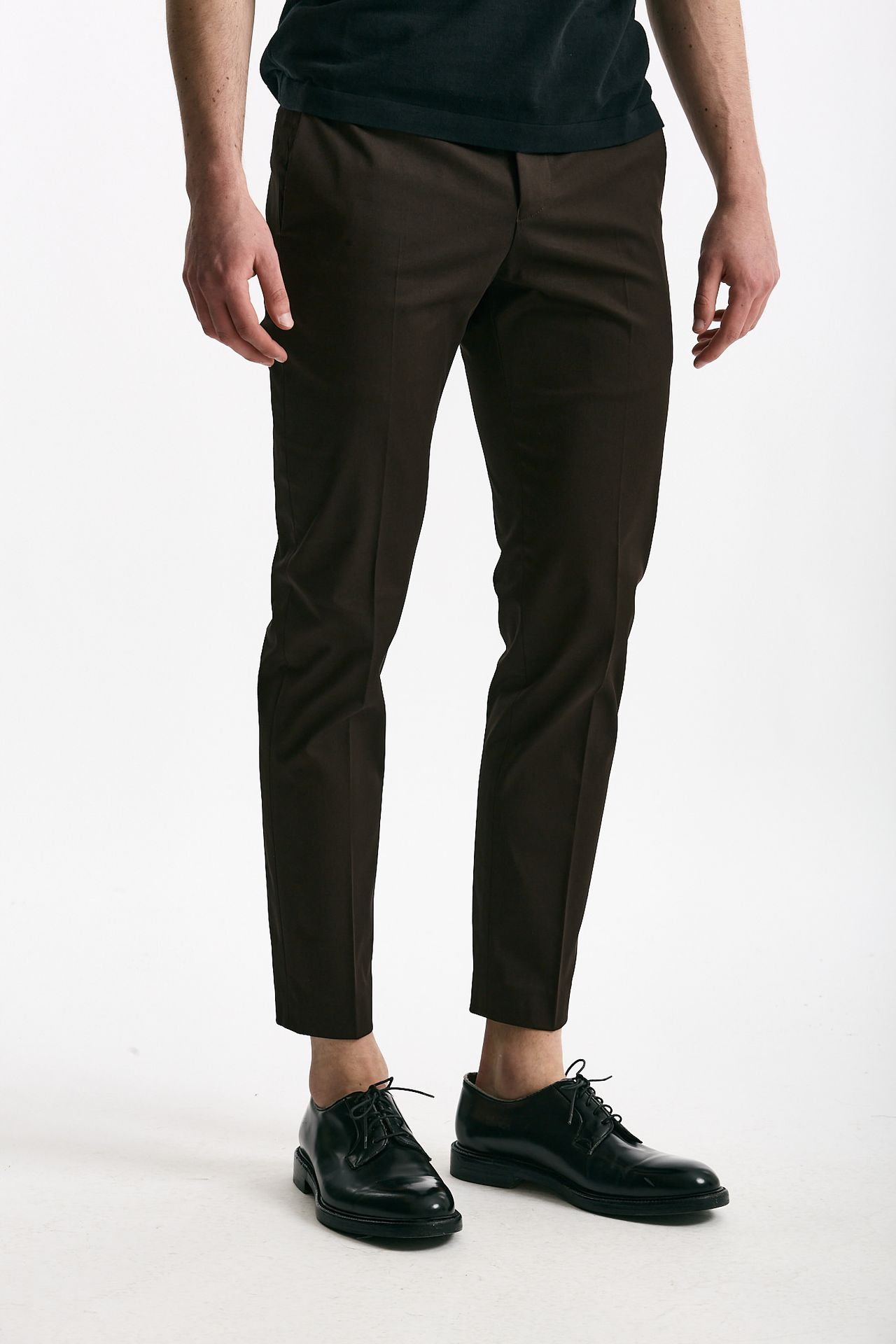 Pantalone EDGE- DIECI in cotone raso stretch marrone men Pt torino - 3