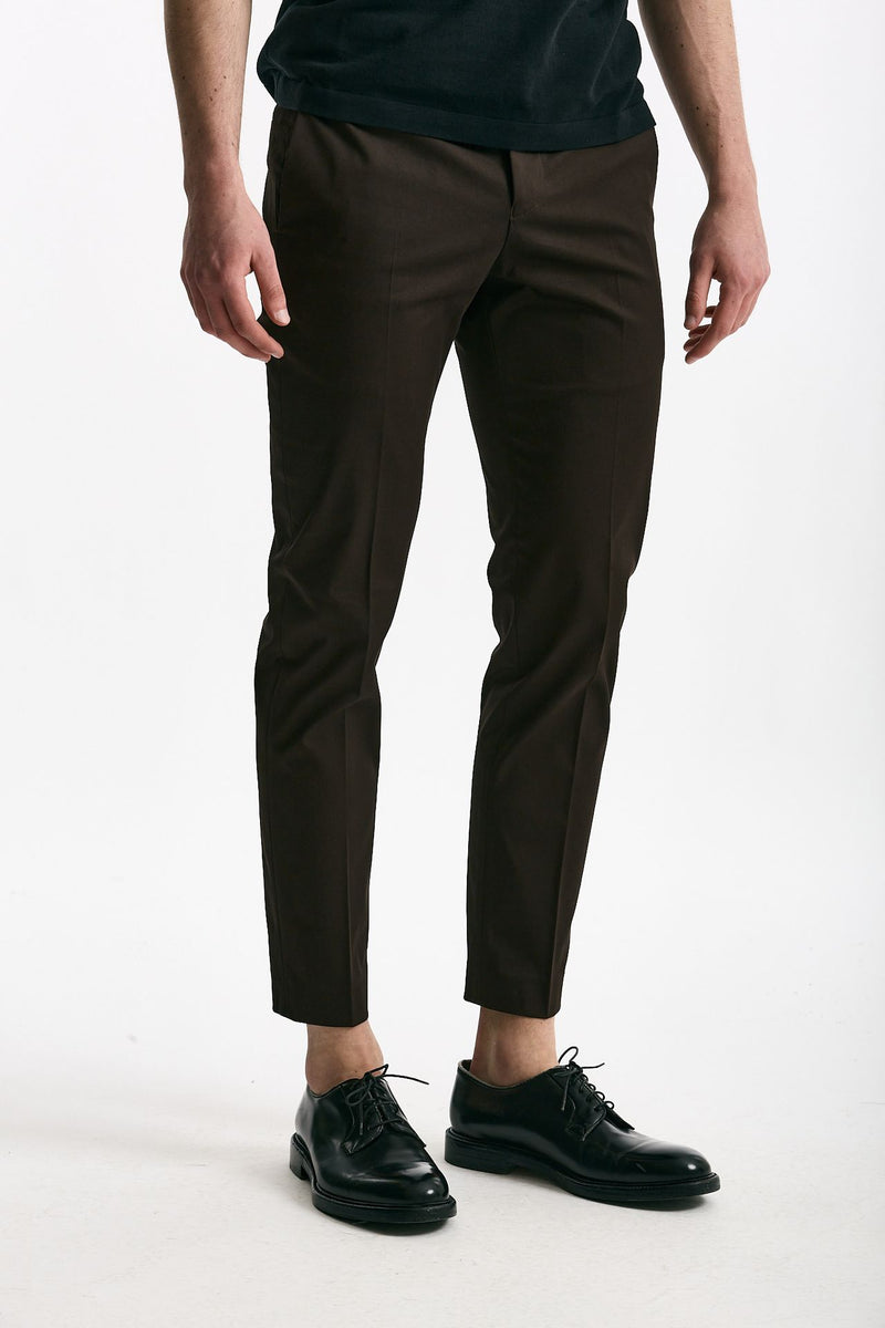 Pantalone EDGE- DIECI in cotone raso stretch marrone men Pt torino - 3