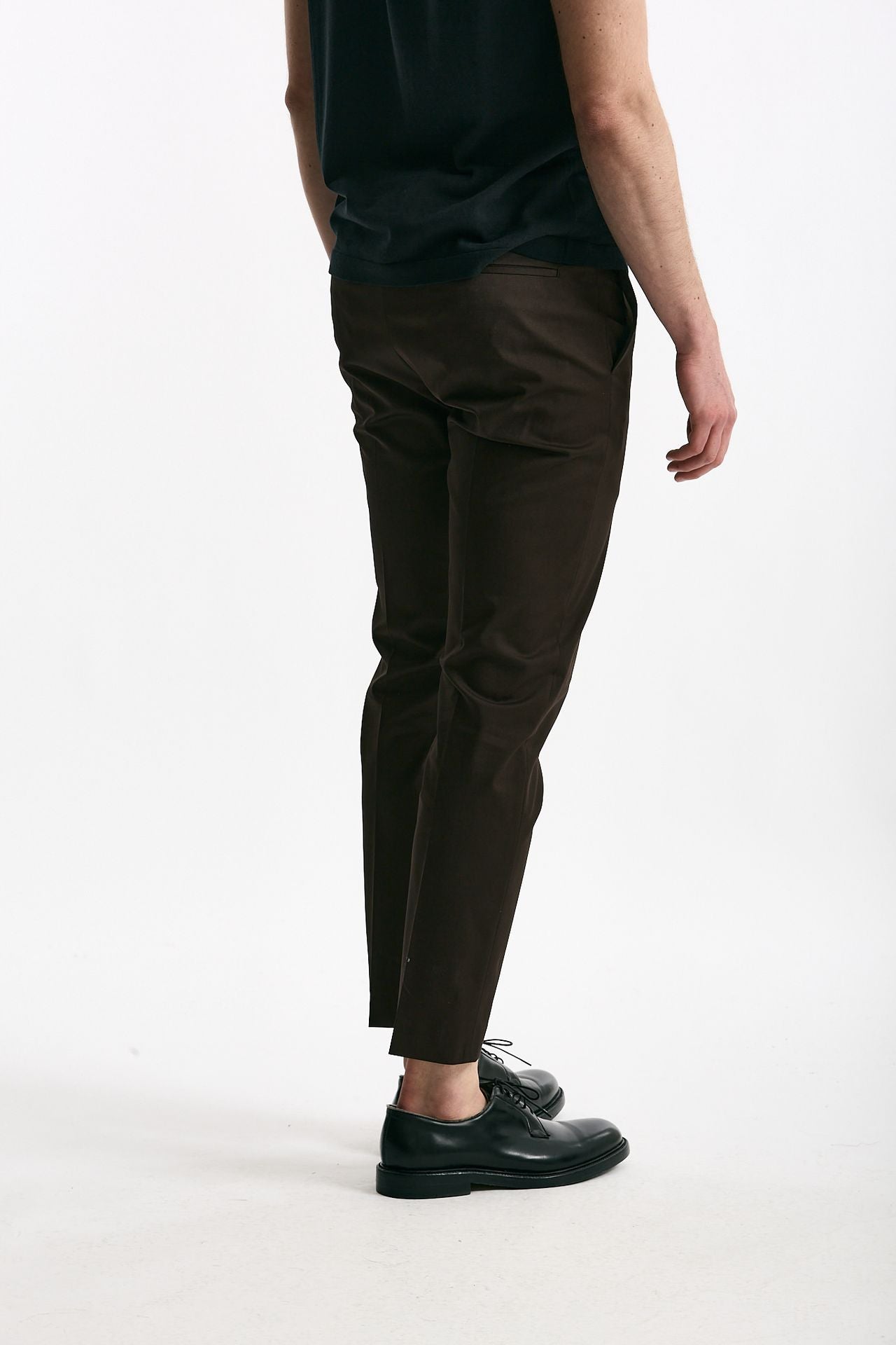 Pantalone EDGE- DIECI in cotone raso stretch marrone men Pt torino - 4