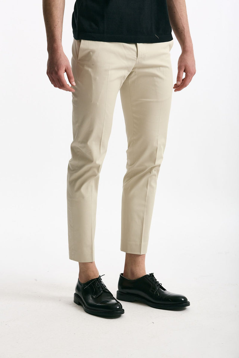 Pantalone EDGE- DIECI in cotone raso stretch panna men Pt torino - 1