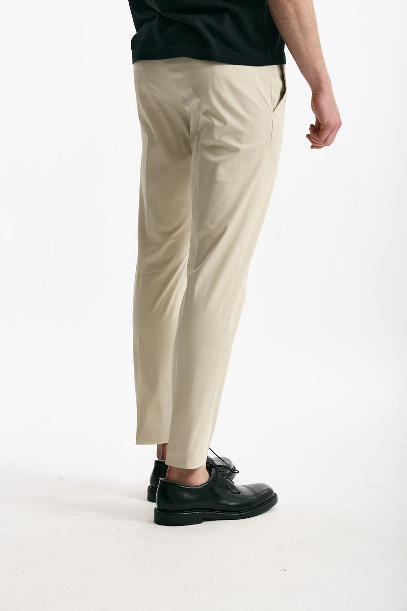 Pantalone EDGE- DIECI in cotone raso stretch panna men Pt torino - 2