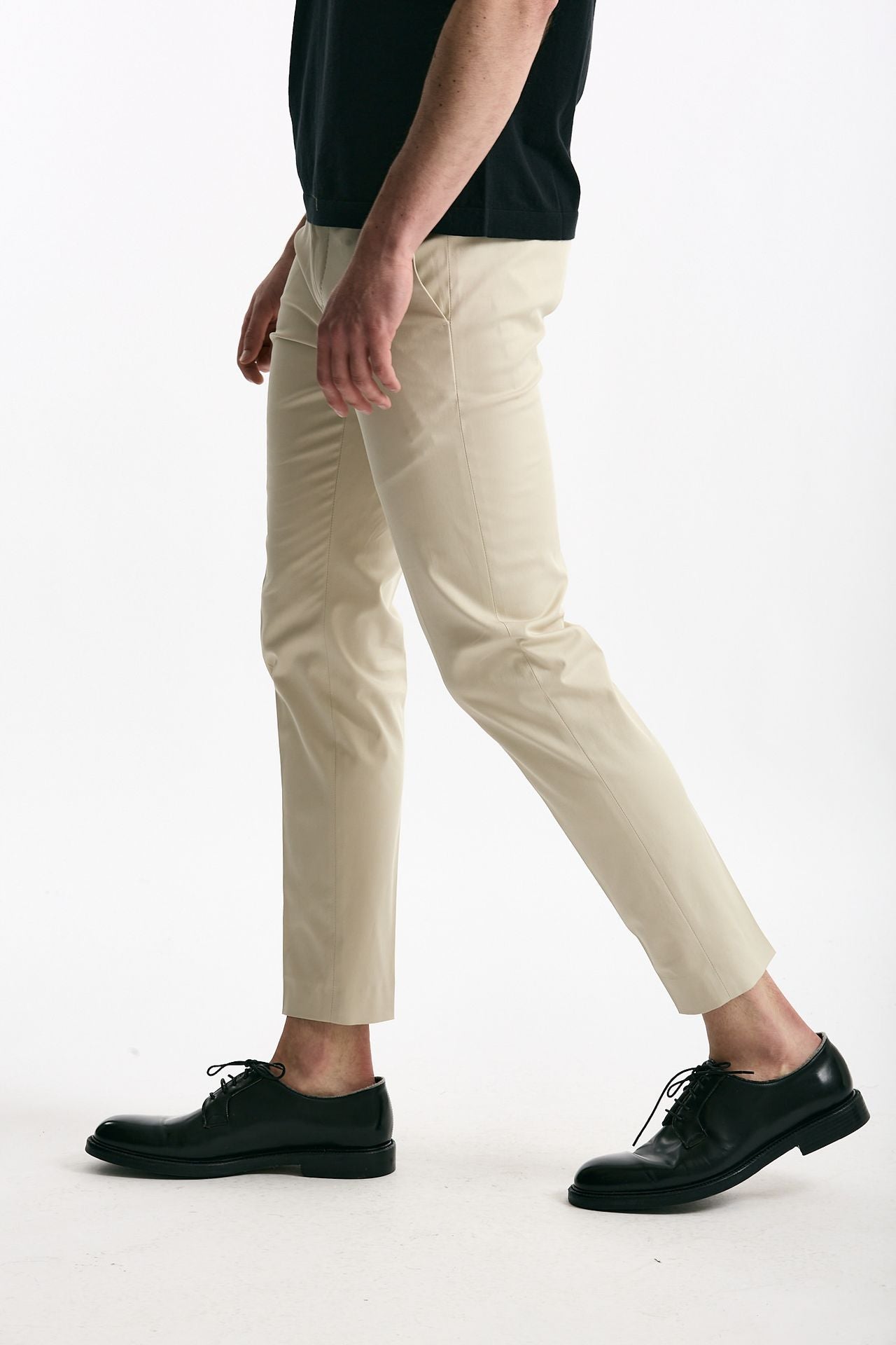 Pantalone EDGE- DIECI in cotone raso stretch panna men Pt torino - 4