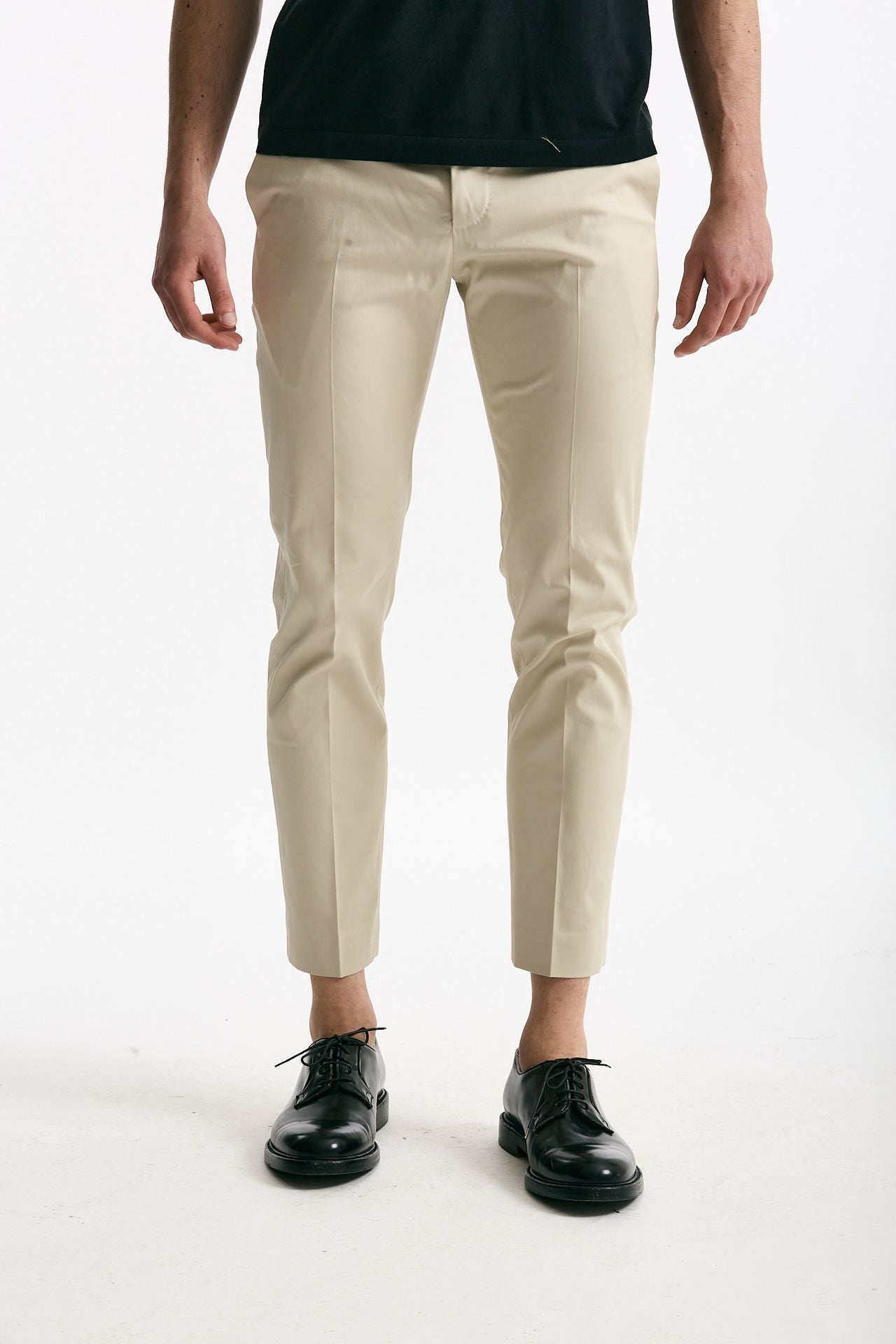Pantalone EDGE- DIECI in cotone raso stretch panna men Pt torino - 3