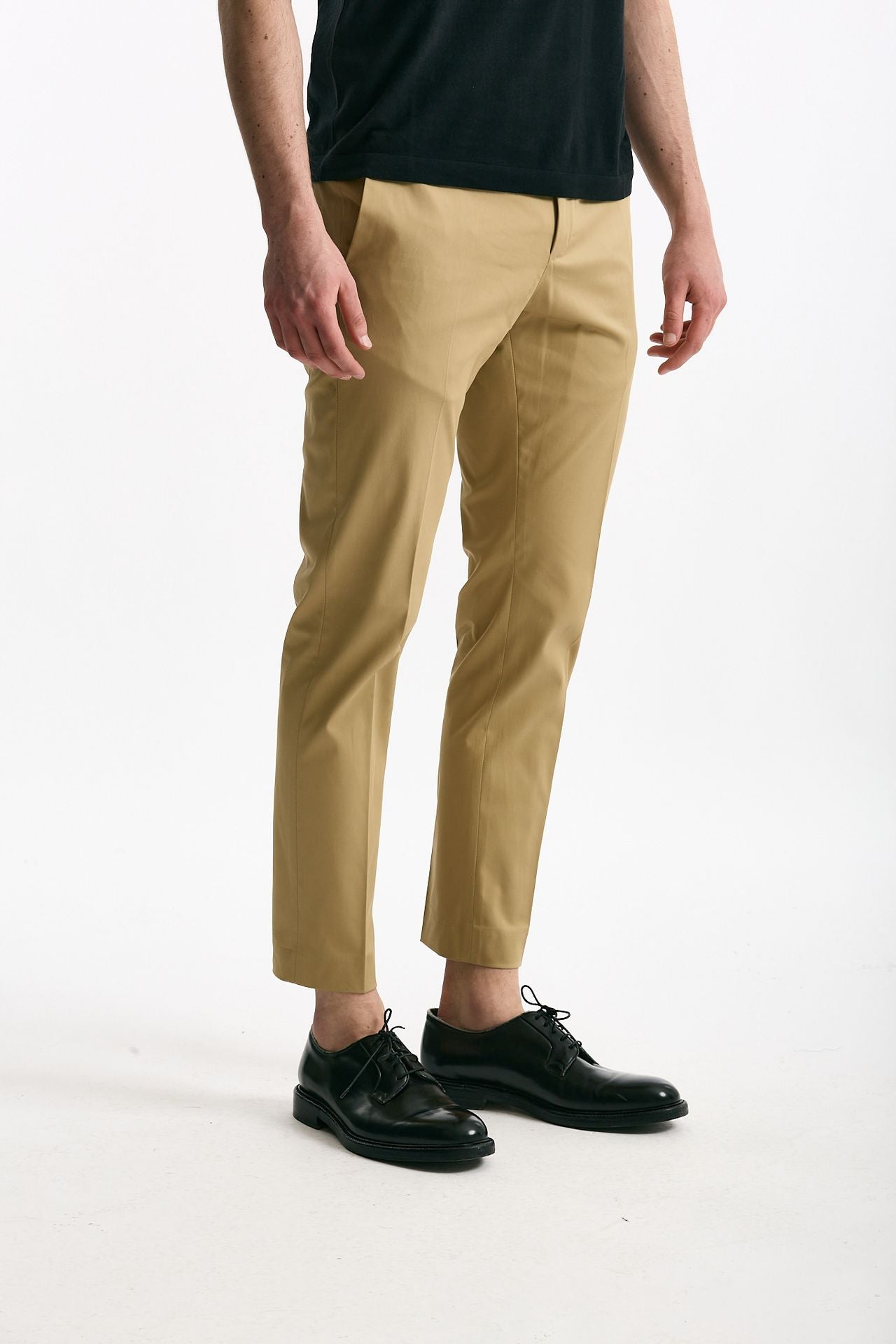 Pantalone EDGE-DIECI in cotone raso stretch cammello men Pt torino - 2