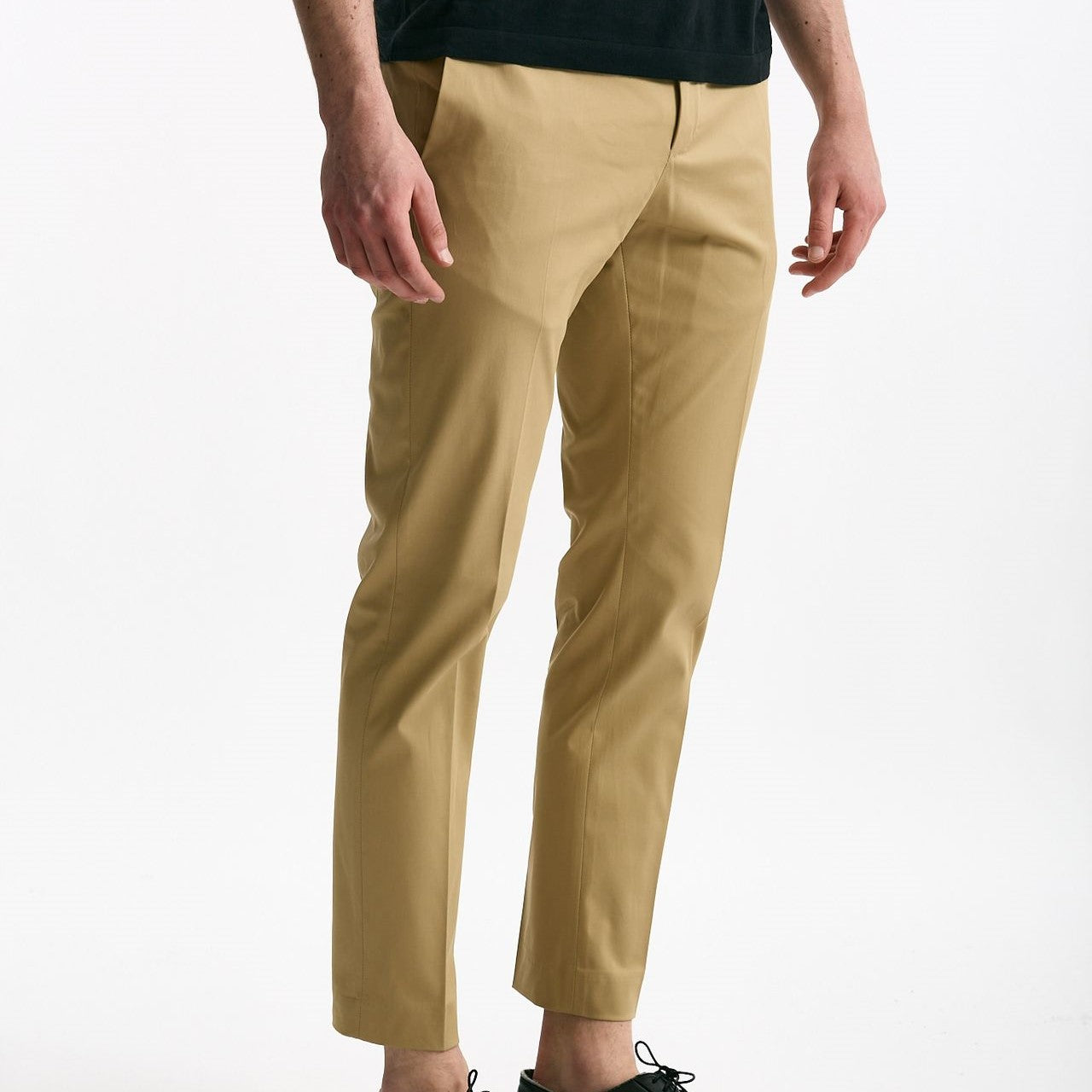 Pantalone EDGE-DIECI in cotone raso stretch cammello men Pt torino - 8