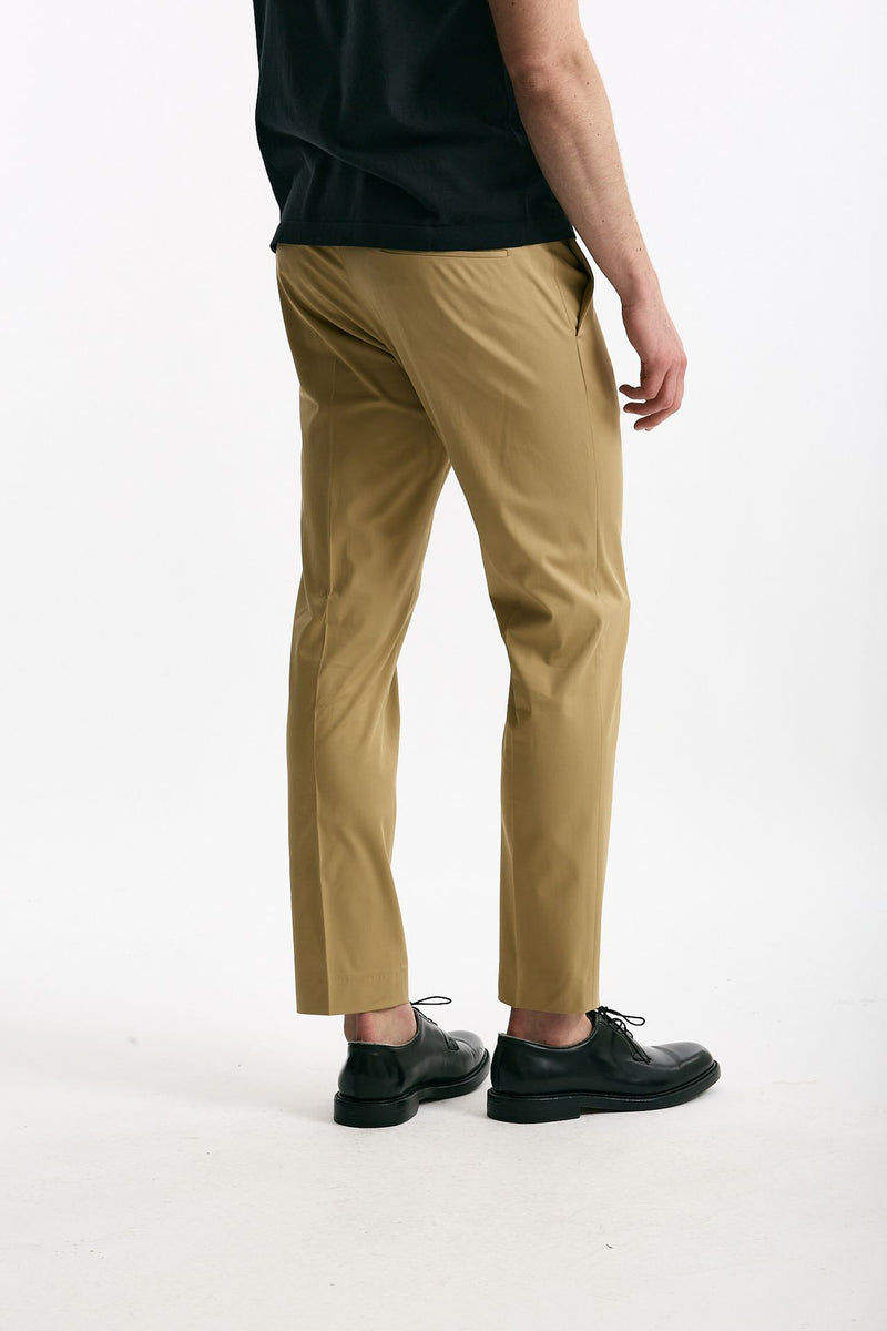 Pantalone EDGE-DIECI in cotone raso stretch cammello men Pt torino - 3