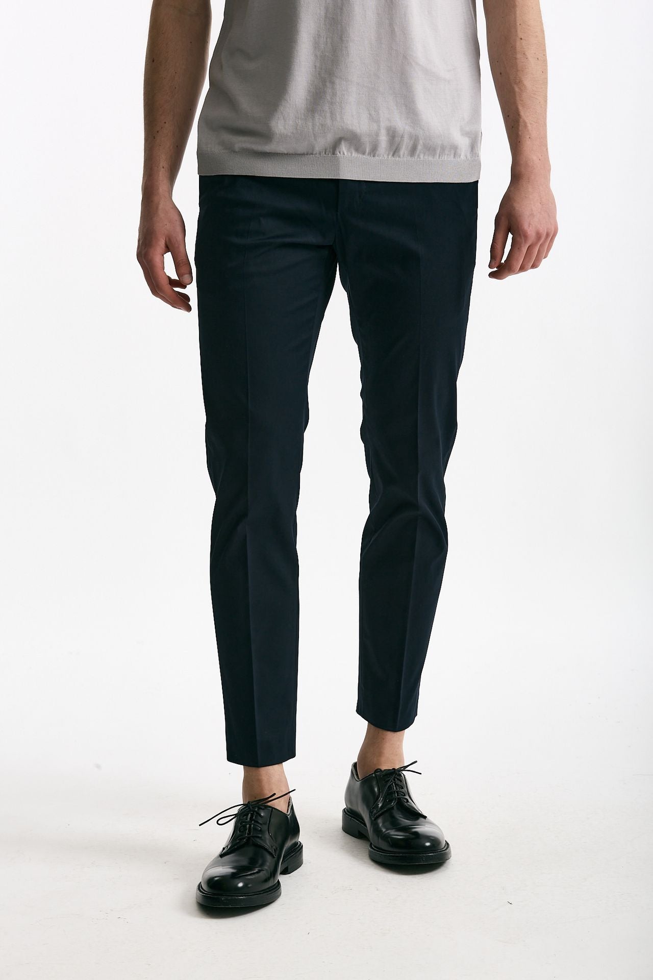 Pantalone EDGE-DIECI in cotone raso stretch blu men Pt torino - 1