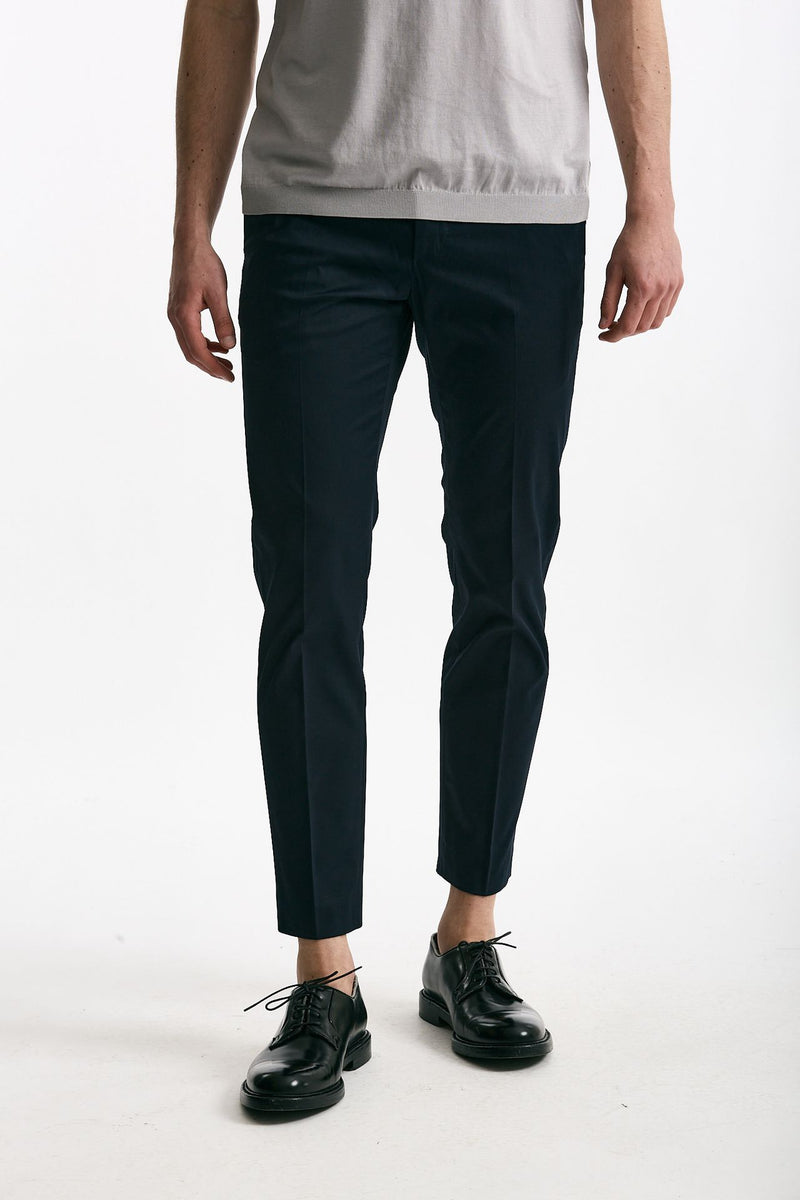 Pantalone EDGE-DIECI in cotone raso stretch blu men Pt torino - 1