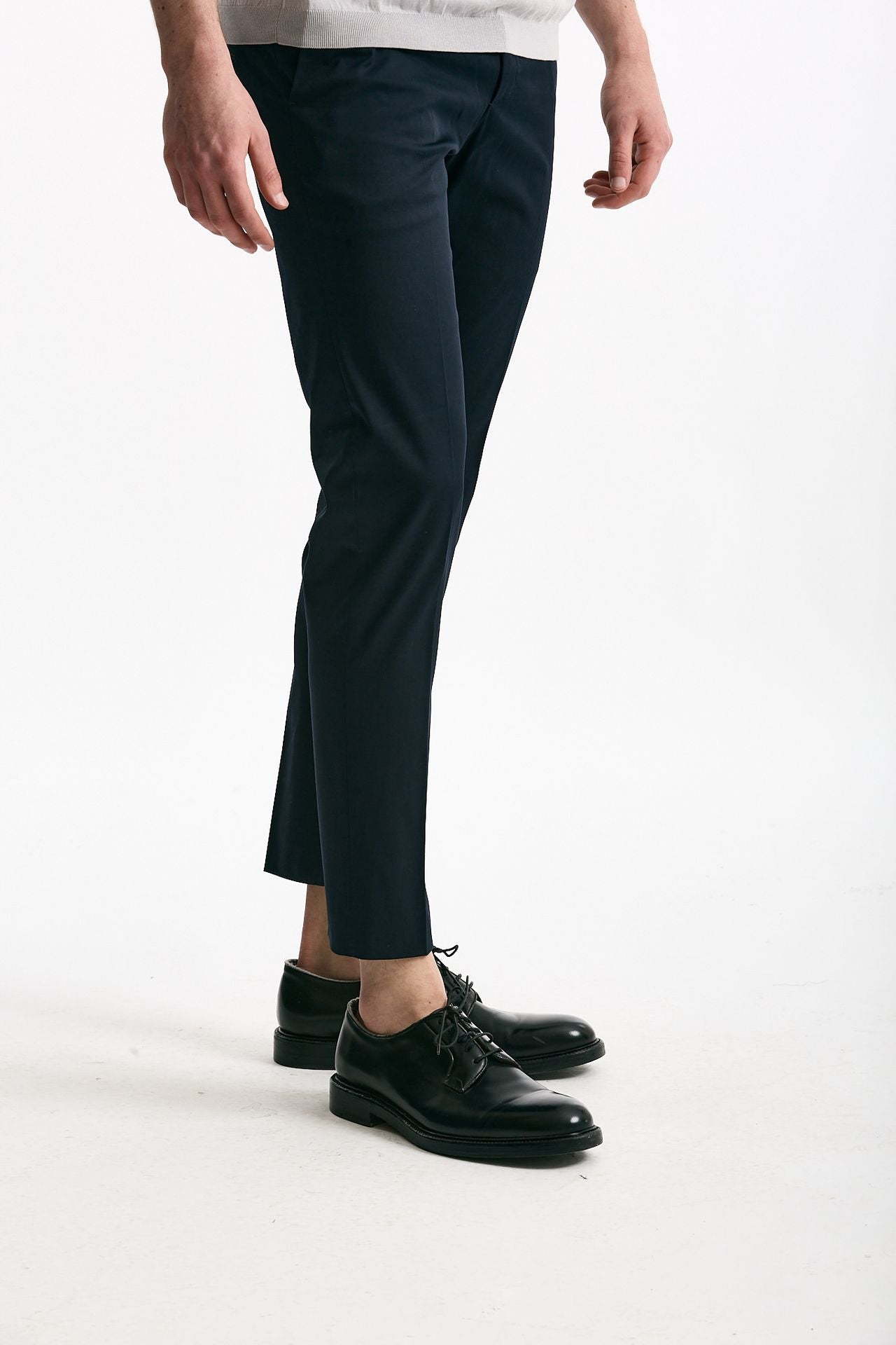 Pantalone EDGE-DIECI in cotone raso stretch blu men Pt torino - 3