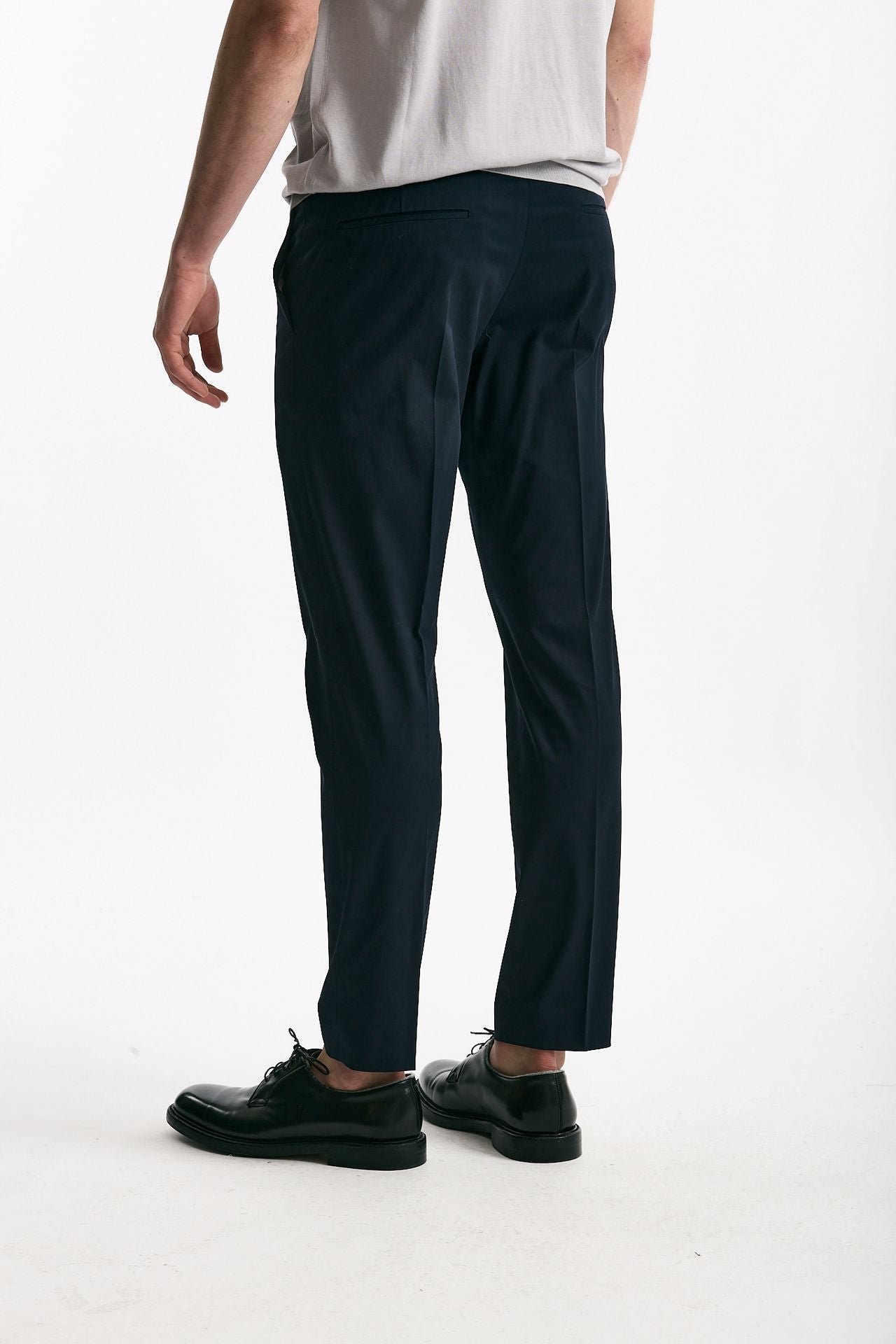 Pantalone EDGE-DIECI in cotone raso stretch blu men Pt torino - 4